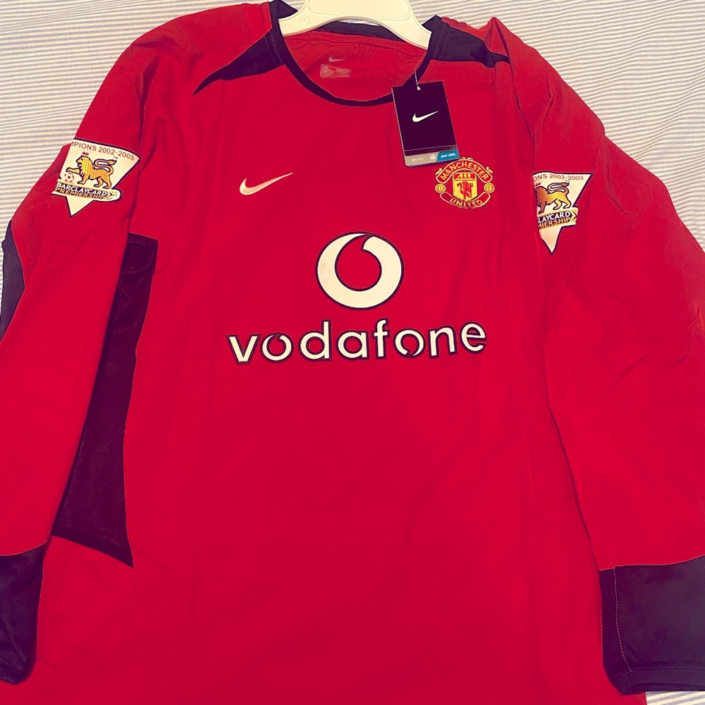 Manchester United 2002-04 Jersey. Beckham Long Sleeve Retro